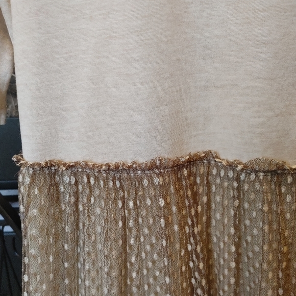 ANTHROPOLOGIE LILI'S CLOSET LACE OVERLAY DRESS, BEIGE/BROWN M - Picture 6 of 12